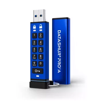 iStorage datAshur PRO+A 32GB USB 3.2 Gen 1 aparatūrinio šifravimo atmintukas su PIN autentifikacija, FIPS 140-3 Level 3, IP68, apsauga nuo brutalių atakų