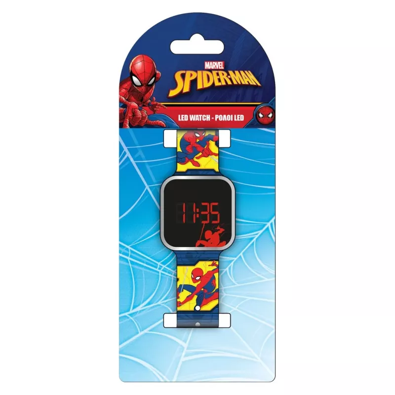 PULIO Spiderman LED skaitmeninis vaikiškas laikrodis - raudonas/mėlynas