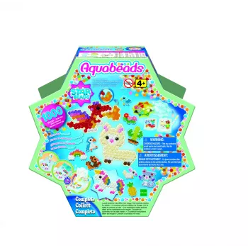 EPOCH Aquabeads Star Beads Starter Set - daugiau nei 800 karoliukų, 16 spalvų, vandens aktyvuojamas kūrybos rinkinys nuo 4 metų