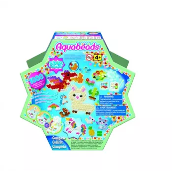 EPOCH Aquabeads Star Beads Starter Set - daugiau nei 800 karoliukų, 16 spalvų, vandens aktyvuojamas kūrybos rinkinys nuo 4 metų