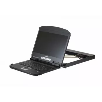 ATEN CL3800NW 18,5 colio dvirailės LCD KVM konsolė - DVI, USB, 1U montavimas į stelažą, Full HD