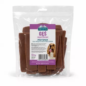 PETITTO žąsienos griežinėliai šunims – 100% natūralu, be grūdų, 500 g