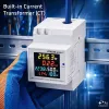 Qoltec 50977 vienfazis 6-in-1 DIN bėgio energijos skaitiklis su 100A srovės transformatoriumi, 230V, LCD, impulsų išėjimu