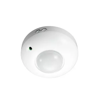 MACLEAN MCE19 lubinis PIR judesio jutiklis – 360° aptikimas, 1200W kaitrinių / 300W LED apkrova, reguliuojamas laikas ir šviesumas, baltas