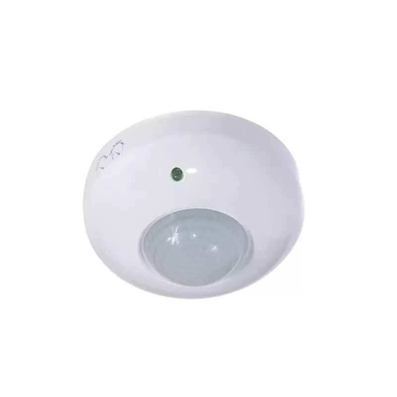 MACLEAN MCE19 lubinis PIR judesio jutiklis – 360° aptikimas, 1200W kaitrinių / 300W LED apkrova, reguliuojamas laikas ir šviesumas, baltas