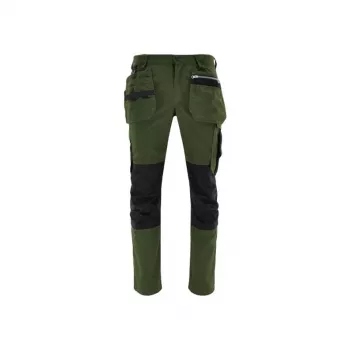 NO NAME TROUSERS MONTER M vyriškos darbo kelnės, juodos/pilkos, 9 kišenės, kelių apsaugų kišenės, EN ISO 13688