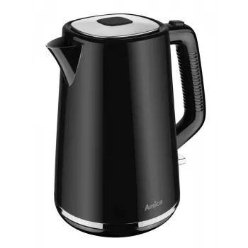 AMICA virdulys 1,7 l KF304 - 2200 W nerūdijančio plieno belaidis elektrinis virdulys, sidabrinis/juodas