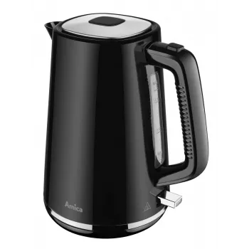 AMICA virdulys 1,7 l KF304 - 2200 W nerūdijančio plieno belaidis elektrinis virdulys, sidabrinis/juodas