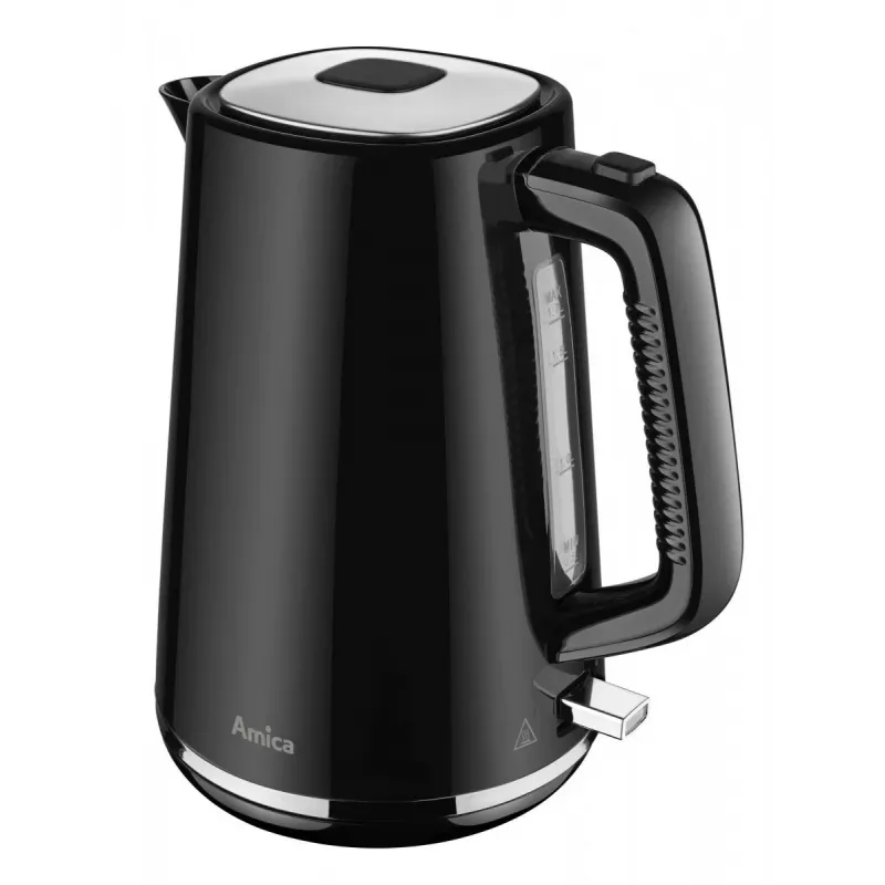 AMICA virdulys 1,7 l KF304 - 2200 W nerūdijančio plieno belaidis elektrinis virdulys, sidabrinis/juodas