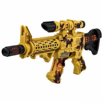 LEAN TOYS žaislinis šautuvas su taikikliu, judamu duslintuvu, šviesomis ir garsais, kamufliažinis, 54 cm