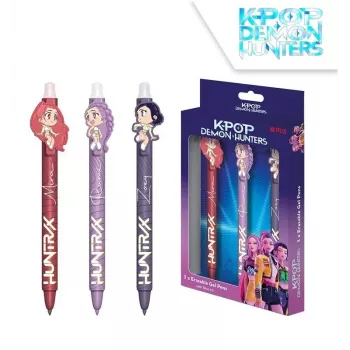 KIDS K-Pop Demon Hunters gelinių rašiklių rinkinys 3 vnt. | 0,7 mm įvairių spalvų