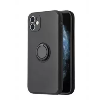 iLike Apple iPhone 13 Pro silikoninis dėklas su žiedu, juodas
