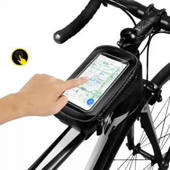 WILDMAN Bike Holder Case M E2 1L juodas - vairuotės telefono dėklas, atsparus purslams, su liečiamu ekranu, 1L talpa