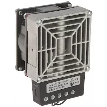 DELTA OPTICAL HVL-031-100W 100W DIN bėgio ventiliatorinis šildytuvas su PTC elementu, 230V AC, IP20, liečiant saugus
