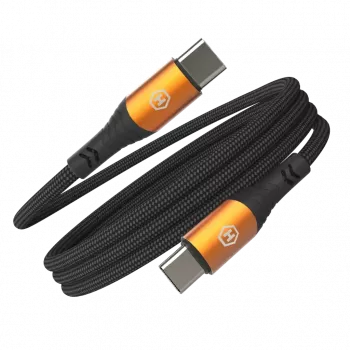 HAMMER USB-C į USB-C laidas 1,2 m 60W PD greitas įkrovimas ir duomenų sinchronizavimas, juodas