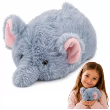 LEAN TOYS Plush Elephant Mascot Minkštas žaislas Mažas pilkas 18 cm