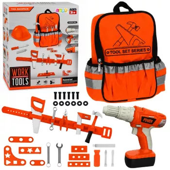 LEAN TOYS DIY įrankių kuprinė su baterijomis varomu atsuktuvu ir diržu