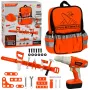 LEAN TOYS DIY įrankių kuprinė su baterijomis varomu atsuktuvu ir diržu