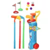 LEAN TOYS golfo rinkinys su vežimėliu ir lazdomis – lauko sporto žaidimas, 20 dalių