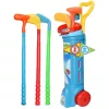 LEAN TOYS golfo rinkinys su vežimėliu ir lazdomis – lauko sporto žaidimas, 20 dalių