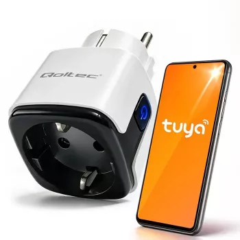 QOLTEC Smart WiFi kištukinis lizdas 16A su energijos stebėjimu ir laikmačiu