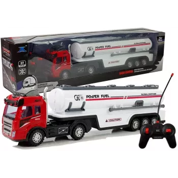 LEAN TOYS R/C Car Tanker su šviesomis ir garsu, 1:32 mastelis, 2.4GHz nuotolinio valdymo sunkvežimis