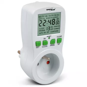 GreenBlue GB107 Skaitmeninis programuojamas laikmatis 16 programų 230V 16A Schuko