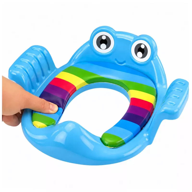LEAN TOYS minkšta vaikiška tualeto sėdynė su rankenomis, mėlyna