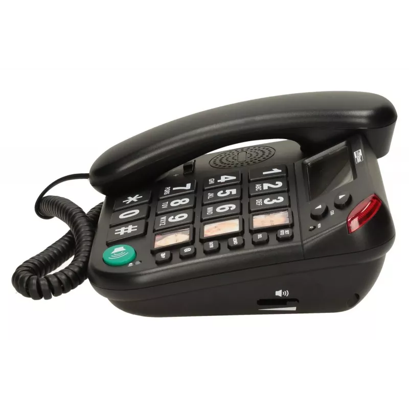 MAXCOM KXT 480 BB laidinis telefonas su LCD ekranu, juodas