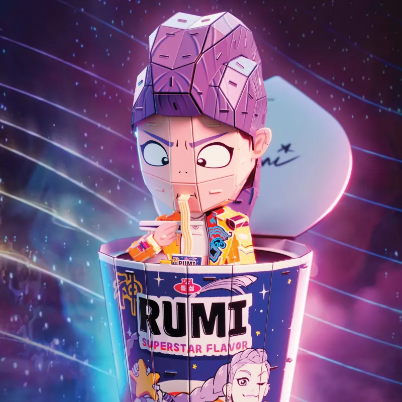 Spin Master 4D Build K-Pop Demon Hunters Rumi Ramen Cup 3D dėlionė