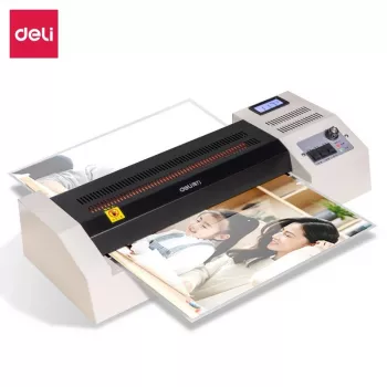 DELI Office Laminatorius E3895-EU A3 | 250 mm/min karšto volelio laminavimas, iki 125 mikronų, apsauga nuo strigimo, šaltas laminavimas, juodas/sidabrinis
