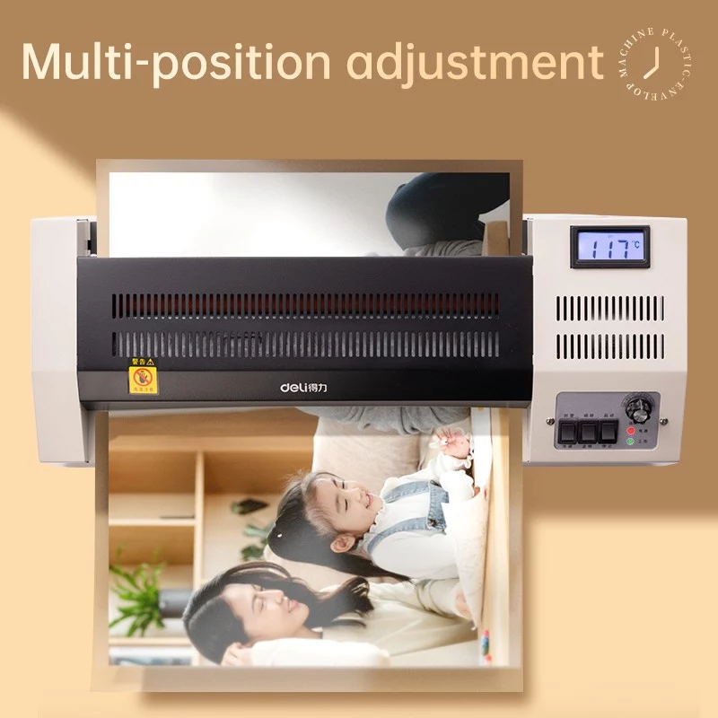 DELI Office Laminatorius E3895-EU A3 | 250 mm/min karšto volelio laminavimas, iki 125 mikronų, apsauga nuo strigimo, šaltas laminavimas, juodas/sidabrinis