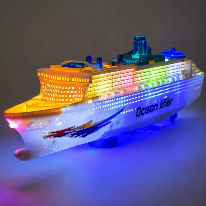 LEAN TOYS Passenger kruizinis laivas su inercine pavara, šviesomis ir garsais