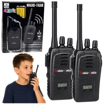 LEAN TOYS racija su USB įkrovimu ir triukšmo slopinimu, juoda, 200 m diapazonas