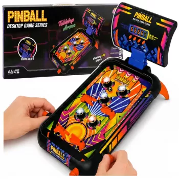 LEAN TOYS Arcade Game Pinball stalas su fliperiais, taškų skaitikliu, šviesomis ir garsu