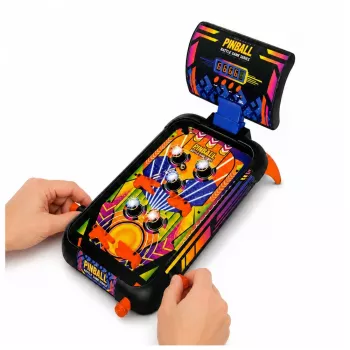 LEAN TOYS Arcade Game Pinball stalas su fliperiais, taškų skaitikliu, šviesomis ir garsu
