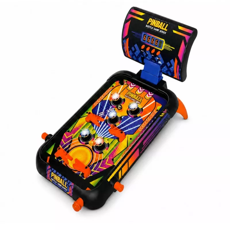 LEAN TOYS Arcade Game Pinball stalas su fliperiais, taškų skaitikliu, šviesomis ir garsu
