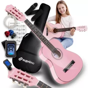 SUPRIMO JRC SET PK klasikinė gitara 1/4 rožinė su aksesuarais