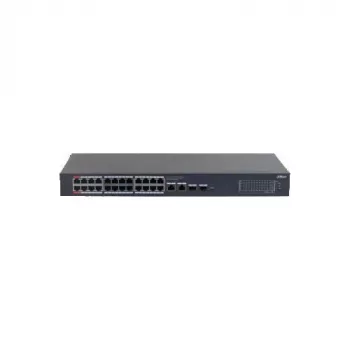 Dahua CS4228-24GT-375 24 prievadų Gigabit PoE++ valdomas komutatorius su 4 SFP jungtimis, 375W biudžetu, 2 lygmens, skirtas montavimui į stelažą