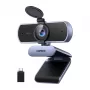 UGREEN FineCam Lite 4K UHD internetinė kamera su 4 mikrofonų masyvu, privatumo užsklanda, reguliuojamu matymo kampu, automatinio kadravimo funkcija, HDR, USB-C, pilka