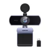 UGREEN FineCam Lite 4K UHD internetinė kamera su 4 mikrofonų masyvu, privatumo užsklanda, reguliuojamu matymo kampu, automatinio kadravimo funkcija, HDR, USB-C, pilka