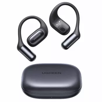 UGREEN HiTune FitBuds WS213 belaidės ausinės, Bluetooth 5.2, IPX4, jutiklinis valdymas, ENC mikrofonas, 24h baterija, juodos