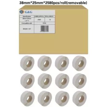 G&G 19803 balti lipnūs A4 lipdukai 105x148 mm, 4 lipdukai lape, 100 lapų (400 lipdukų)