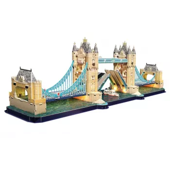 Cubic Fun 3D dėlionė Tower Bridge su LED apšvietimu | 113 detalių | Architektūros modelio rinkinys