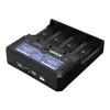 XTAR VP4L Plus 4 lizdų Li-ion/Ni-MH akumuliatorių įkroviklis su LCD ekranu, 2A greitas įkrovimas, Power Bank funkcija