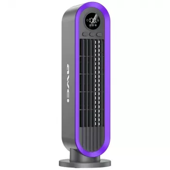 AWEI F52 3600mAh USB-C įkraunamas nešiojamas bokštinis ventiliatorius, pilka