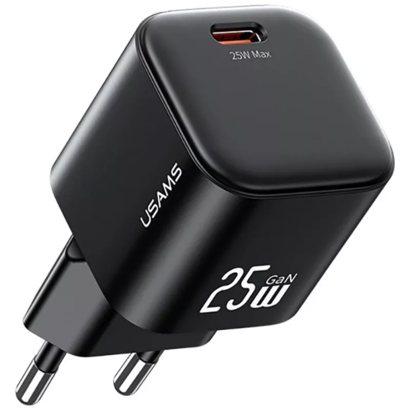 USAMS 25W GaN USB-C spartus įkroviklis - baltas