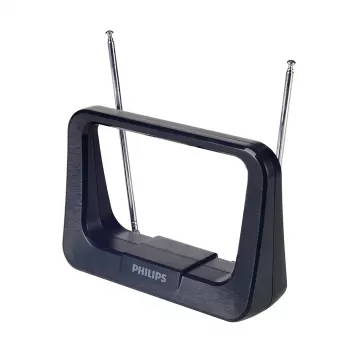 Phil vidaus DVB-T/T2 TV antena su 1,8 m koaksialiniu kabeliu, 75 omų, 3G/4G filtru, juoda