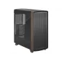 Fractal Design Summit Black TG Light Tint vidurinio bokšto kompiuterio korpusas su riešutmedžio priekine panele