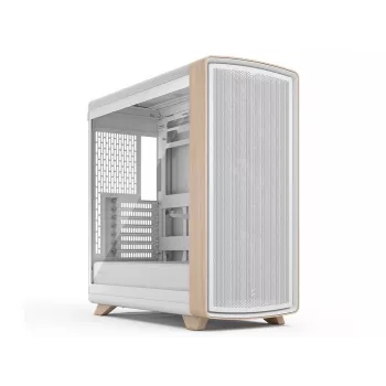 Fractal Design Summit Chalk White TG Clear Tint Mid-Tower korpusas su natūralaus ąžuolo priekine panele